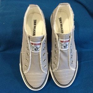 True Religion Korey Grey Sneakers, Sz 7, 7.5